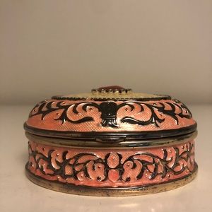 Pink and silver small jewelry box